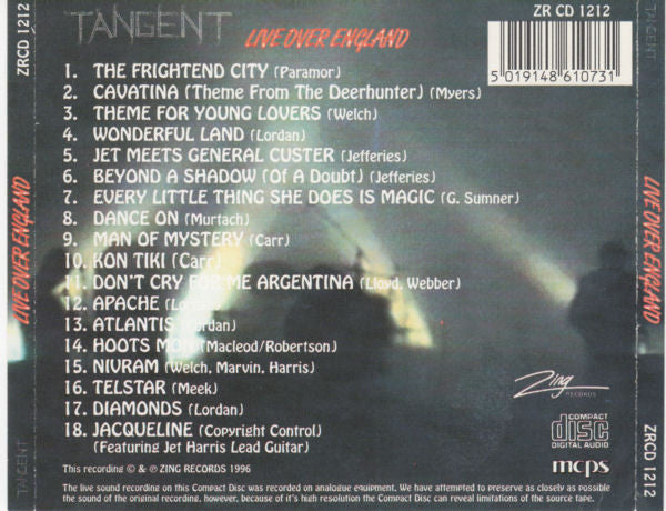 Tangent (3) : Live Over England (CD, Comp)