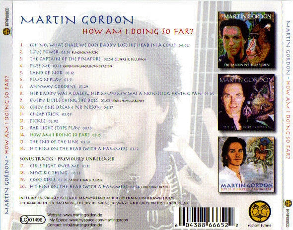 Martin Gordon : How Am I Doing So Far? (CD, Comp)