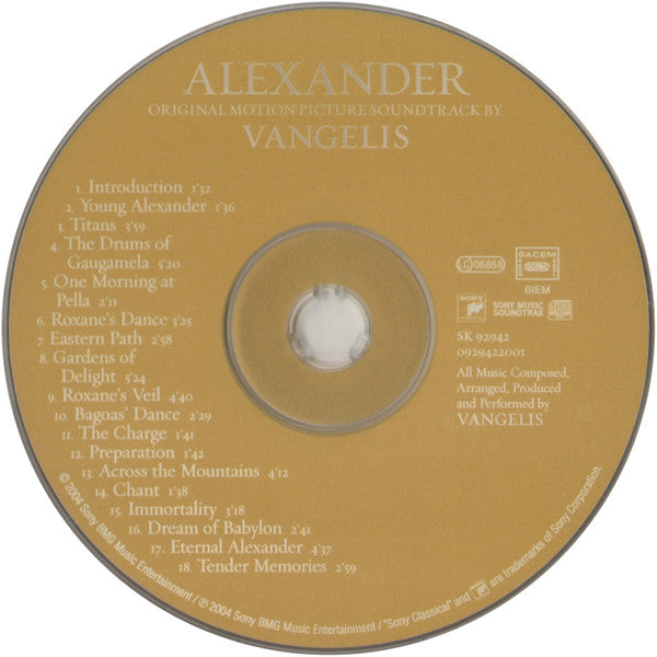 Vangelis : Alexandre (Bande Originale Du Film) (CD, Album)