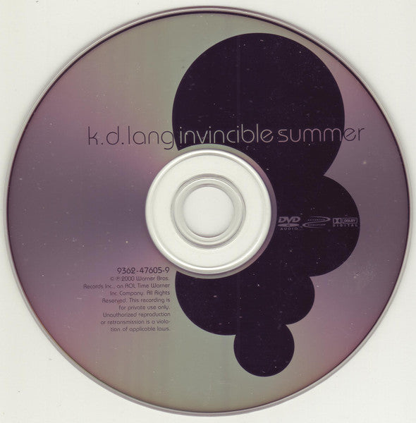 k.d. lang :  Invincible Summer  (DVD-A, Album, Multichannel)