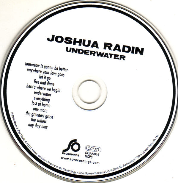 Joshua Radin : Underwater (CD, Album, Dig)