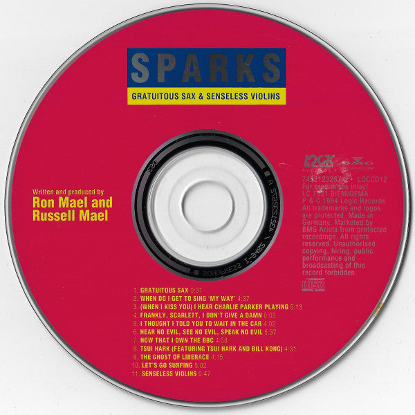 Sparks : Gratuitous Sax & Senseless Violins (CD, Album)