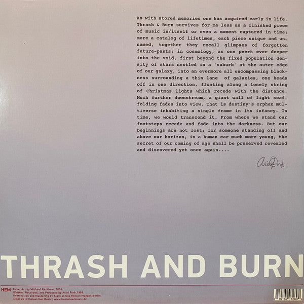 Ariel Pink : Thrash And Burn (2xLP, Album, Cle)