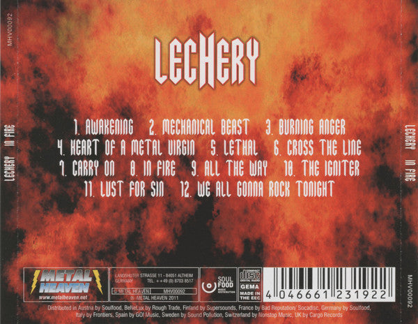 Lechery (2) : In Fire  (CD, Album)