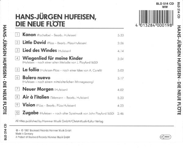 Hans-Jürgen Hufeisen : Die Neue Flöte (CD, Album)