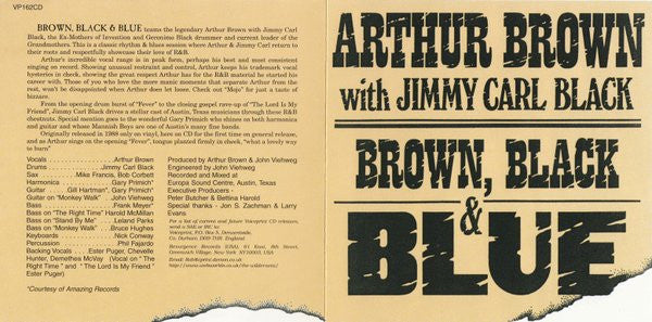 Arthur Brown With Jimmy Carl Black : Brown, Black & Blue (CD)