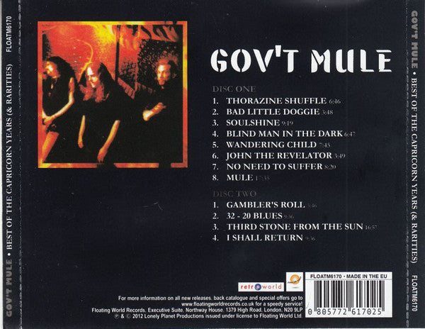 Gov't Mule : The Best Of The Capricorn Years (& Rarities) (2xCD, Comp, RE)