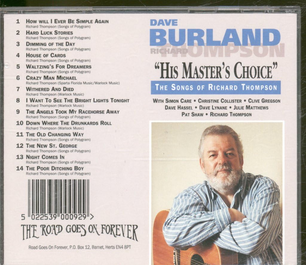 Dave Burland His Master'S Choice: The Songs Of Richard Thompson CD