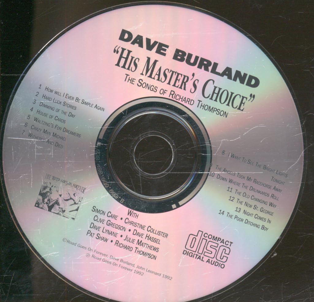 Dave Burland His Master'S Choice: The Songs Of Richard Thompson CD