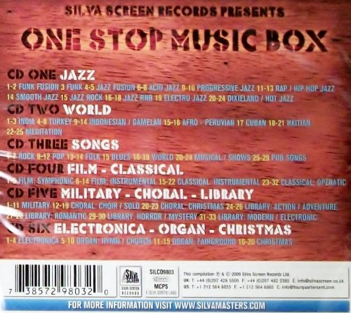 Silva Screen Records Presents One Stop Music 6 CD Compilation Boxset includes all Jazz, Rock, Pop, Folk, Blues, etc CD Various