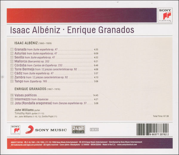 Isaac Albéniz, Enrique Granados, John Williams (7) : Spanish Guitar Music (CD, Comp)