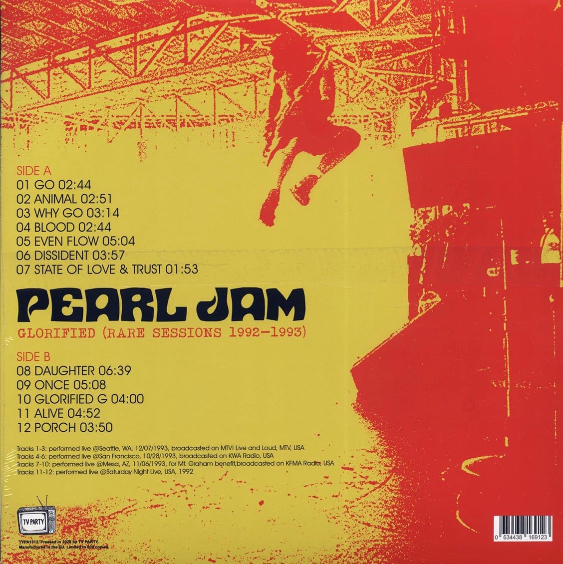 Pearl Jam Glorified (Rare Sessions 1992-1993) Vinyl