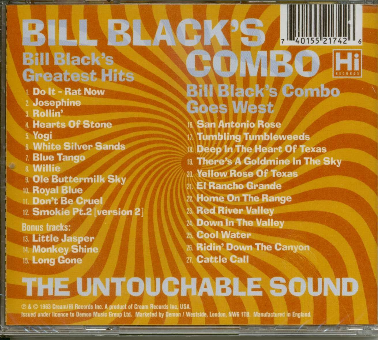 Black - Bill Bill Black'S Greatest Hits + Bill Black'S Combo Goes West: The Untouchable Sound CD