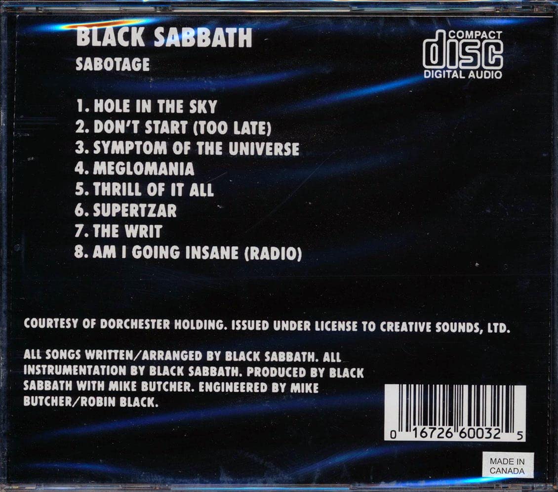 Black Sabbath Sabotage CD