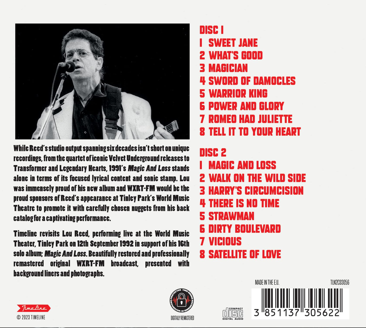 Lou Reed Live '92 CD