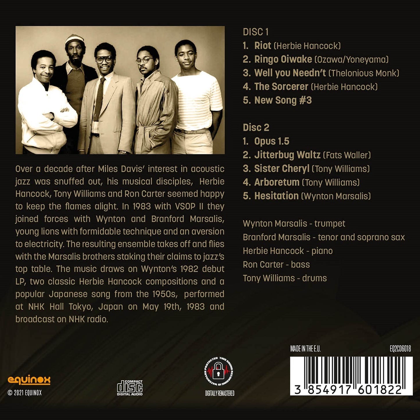 V.S.O.P. II; Herbie Hancock; Ron Carter; Tony Williams; Wynton Marsalis and Branford Marsalis Live Under The Sky...'83 CD