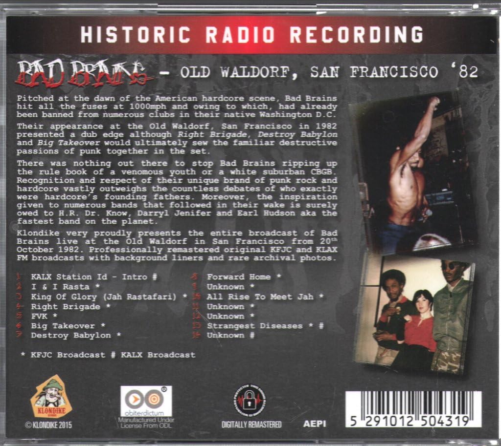 Bad Brains Old Waldorf - San Francisco '82 CD