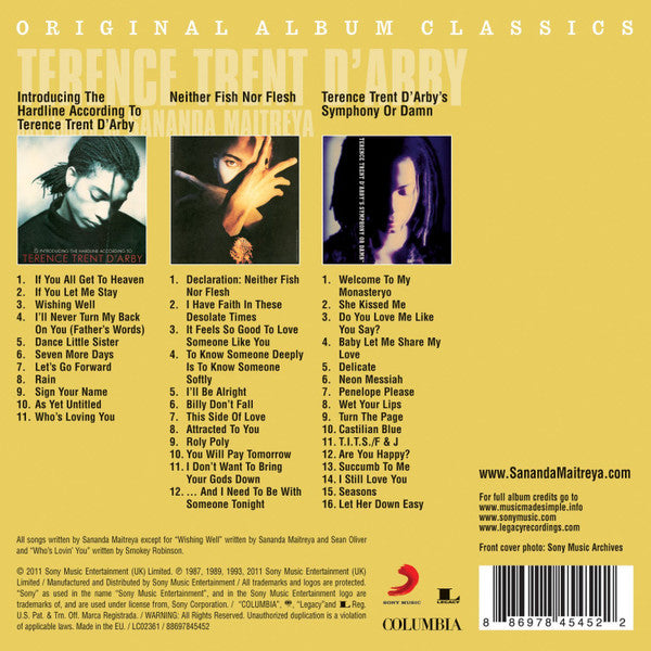 Terence Trent D'Arby : Original Album Classics (CD, Album, RE + CD, Album, RE + CD, Album, RE + Bo)