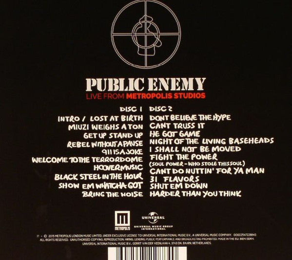 Public Enemy : Live From Metropolis Studios (2xCD, Album)