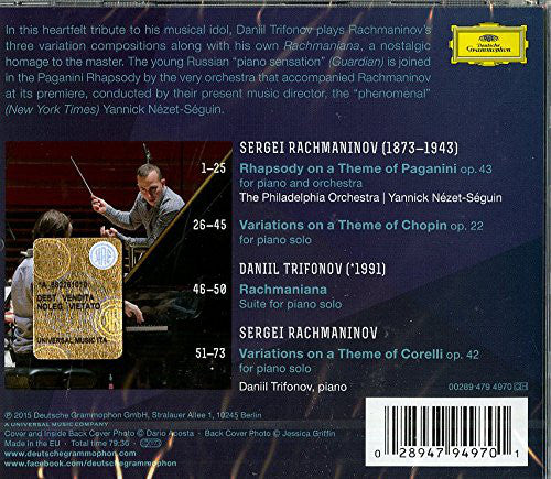 Sergei Vasilyevich Rachmaninoff, Daniil Trifonov, The Philadelphia Orchestra, Yannick Nézet-Séguin : Variations (CD, Album)