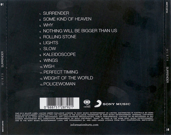 Hurts : Surrender (CD, Album)