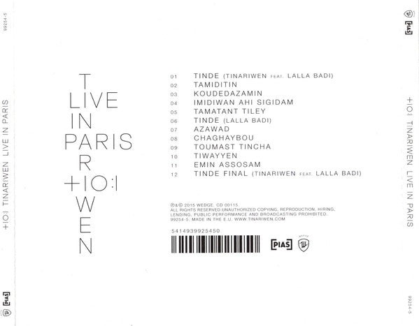 Tinariwen : Live In Paris (CD, Album)