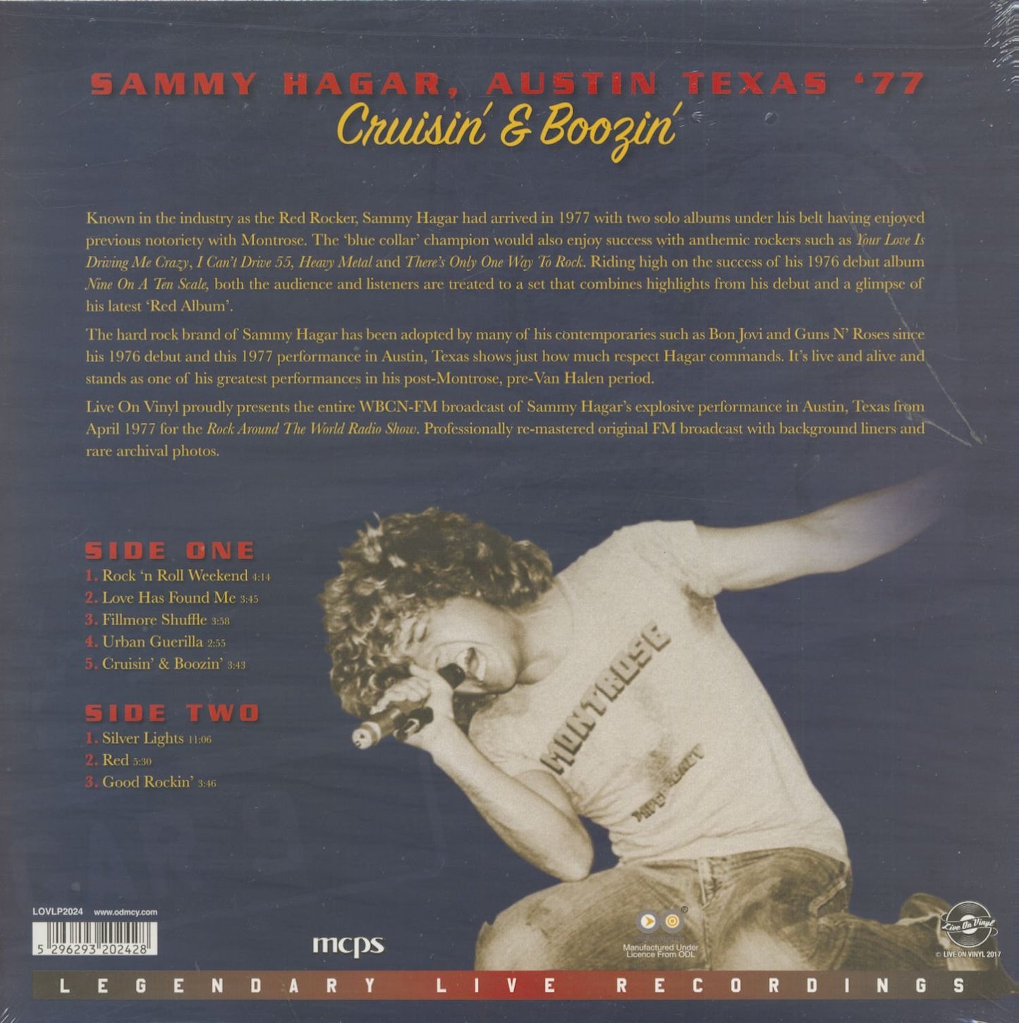 Sammy Hagar Austin - Texas 77 Cruisin & Boozin (Vinyl) Vinyl