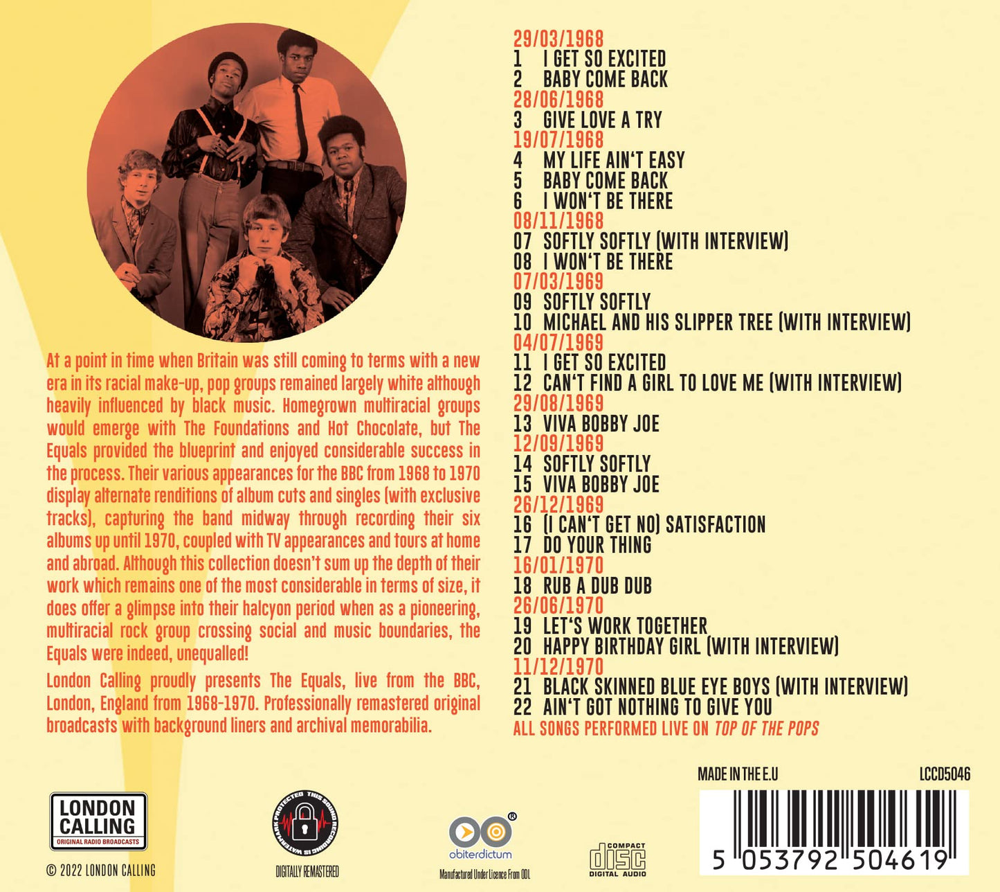 The Equals Live '68 - '70 CD