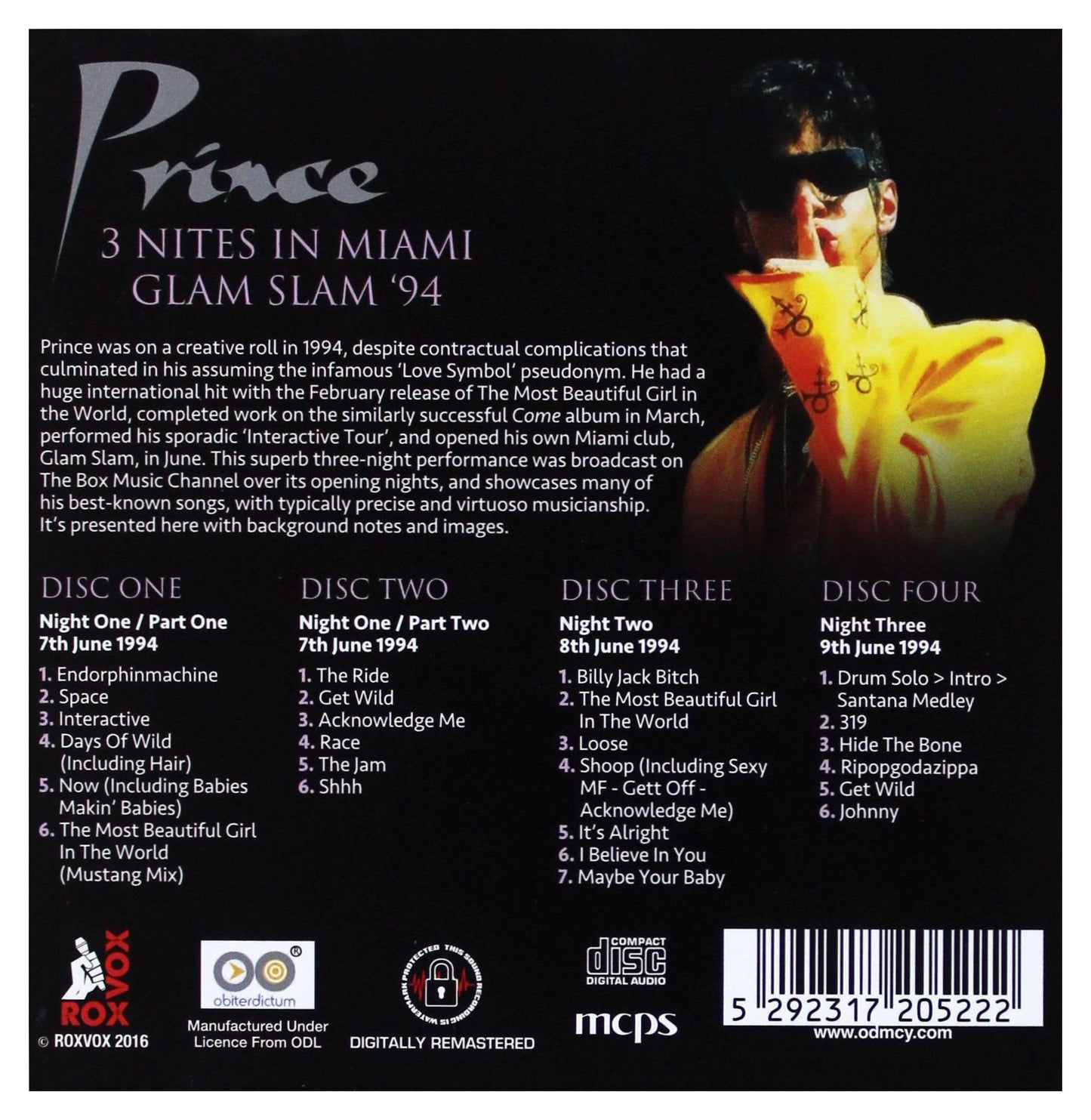 Prince 3 Nites in Miami ( 4cd box set) CD