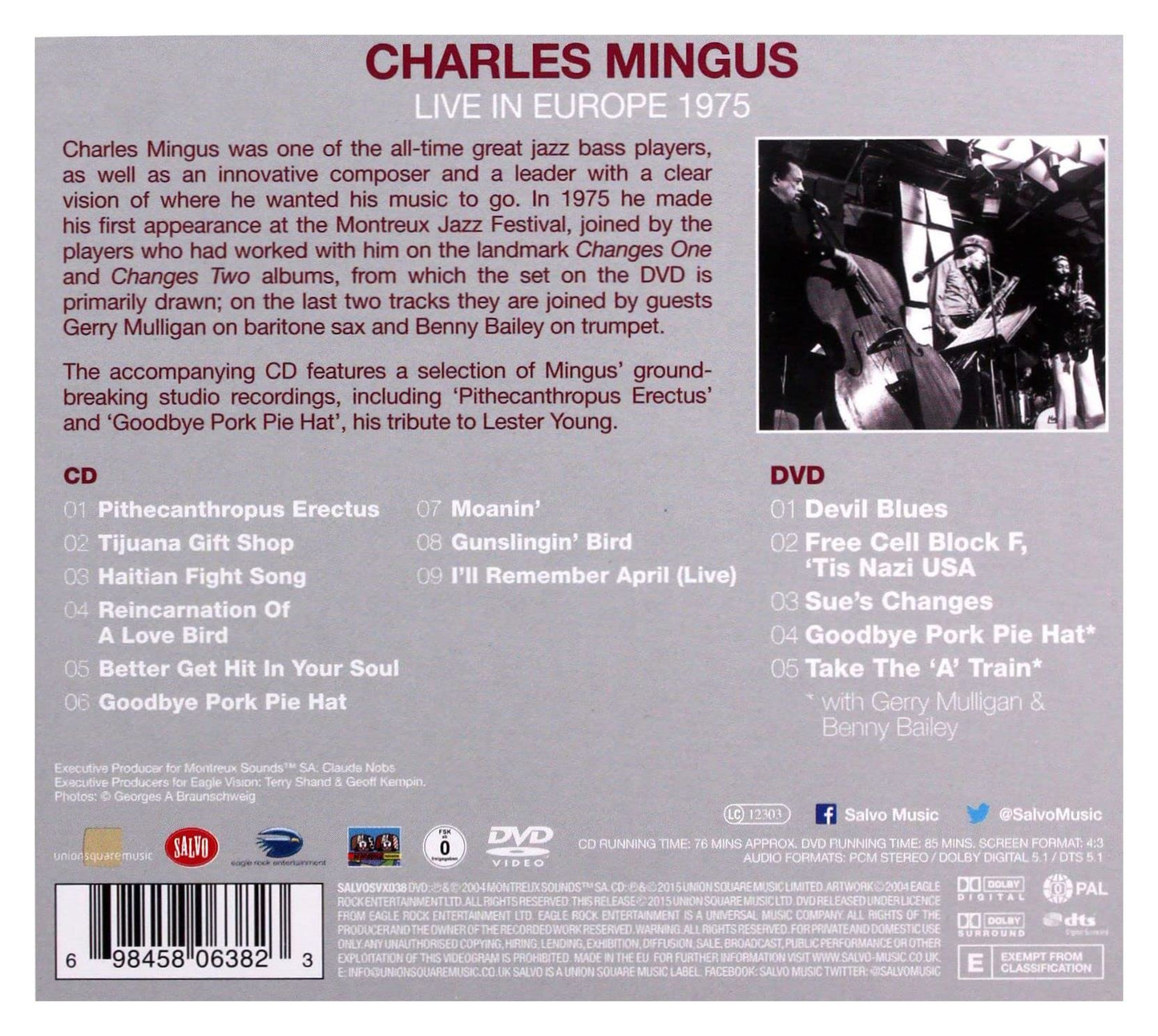 Charles Mingus Live in Europe 1975 [CD + DVD] CD