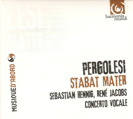 Pergolesi* - Sebastian Hennig, René Jacobs, Concerto Vocale : Stabat Mater (CD, Album, RE)