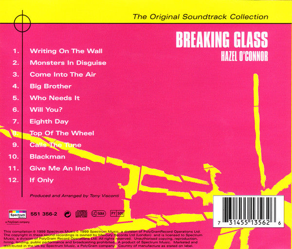 Hazel O'Connor : Breaking Glass (CD, Album, RE)