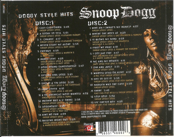 Snoop Dogg : Doggy Style Hits (2xCD, Comp)