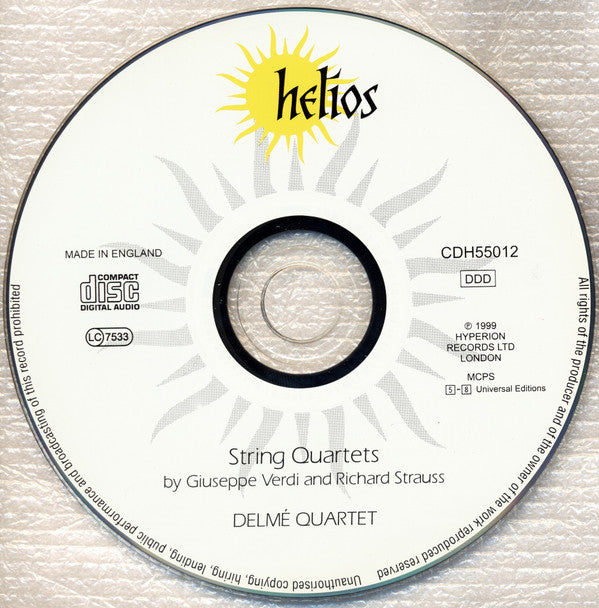 Verdi* • Strauss* - Delmé Quartet* : String Quartets (CD, Album, RE)