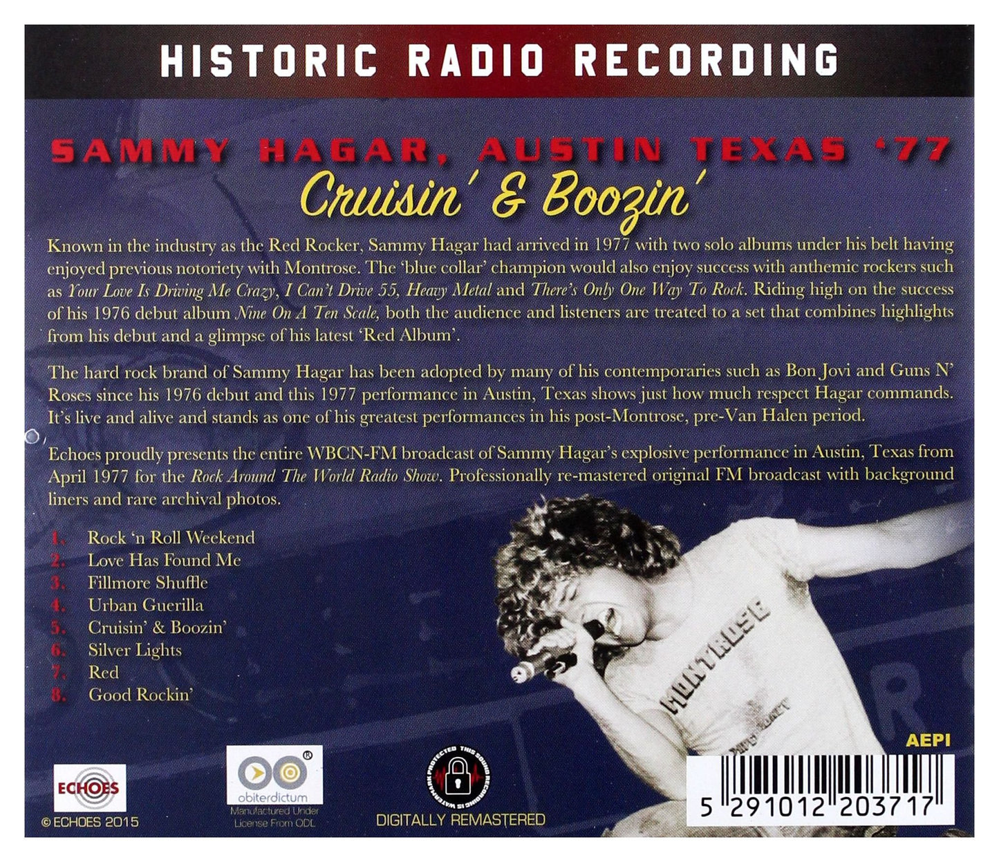 Hagar - Sammy Austin, Texas '77: Cruisin' & Boozin CD