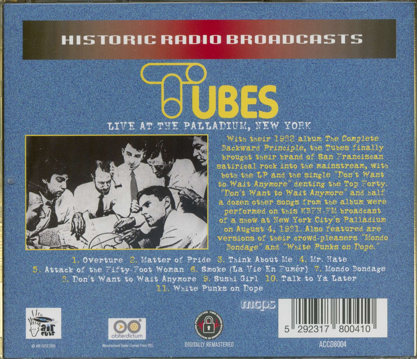 The Tubes Live At The Palladium, New York 1982 CD