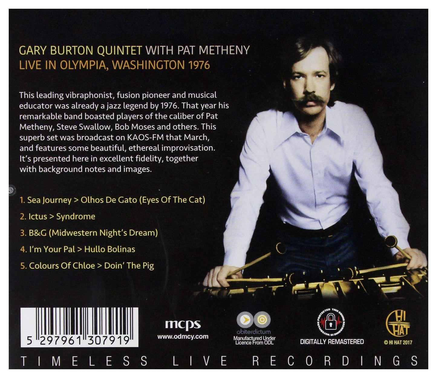 Gary Burton Quintet with Pat Metheny; Gary Burton and Pat Metheny Live In Olympia, Washington 1976 CD