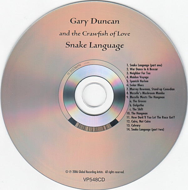 Gary Duncan With Crawfish Of Love : Snake Language (CD, Album)