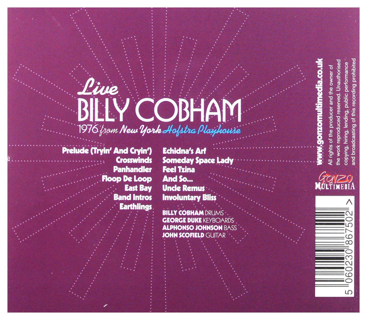 Billy Cobham Live At Hofstra University, New York CD