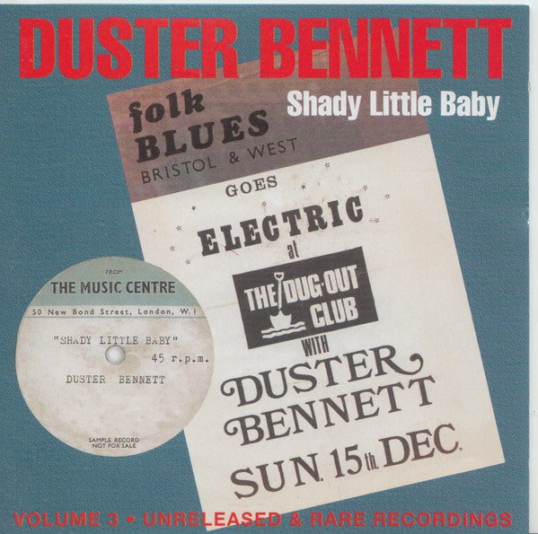 Duster Bennett : Shady Little Baby - Volume 3 Unreleased & Rare Recordings 1965 -1974 (CD, Album)